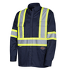 PIONEER 4414 BUTTON POLY/COTTON WITH REFLECTIVE TAPE WORK SHIRT - NAVY