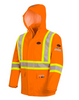 PIONEER 5880 WATERPROOF FLAME RESISTANT ARC RAIN JACKET - HI-VIZ ORANGE