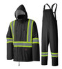 PIONEER 5599BK LIGHTWEIGHT SAFETY RAINSUITS - HANGABLE BAG - BLACK