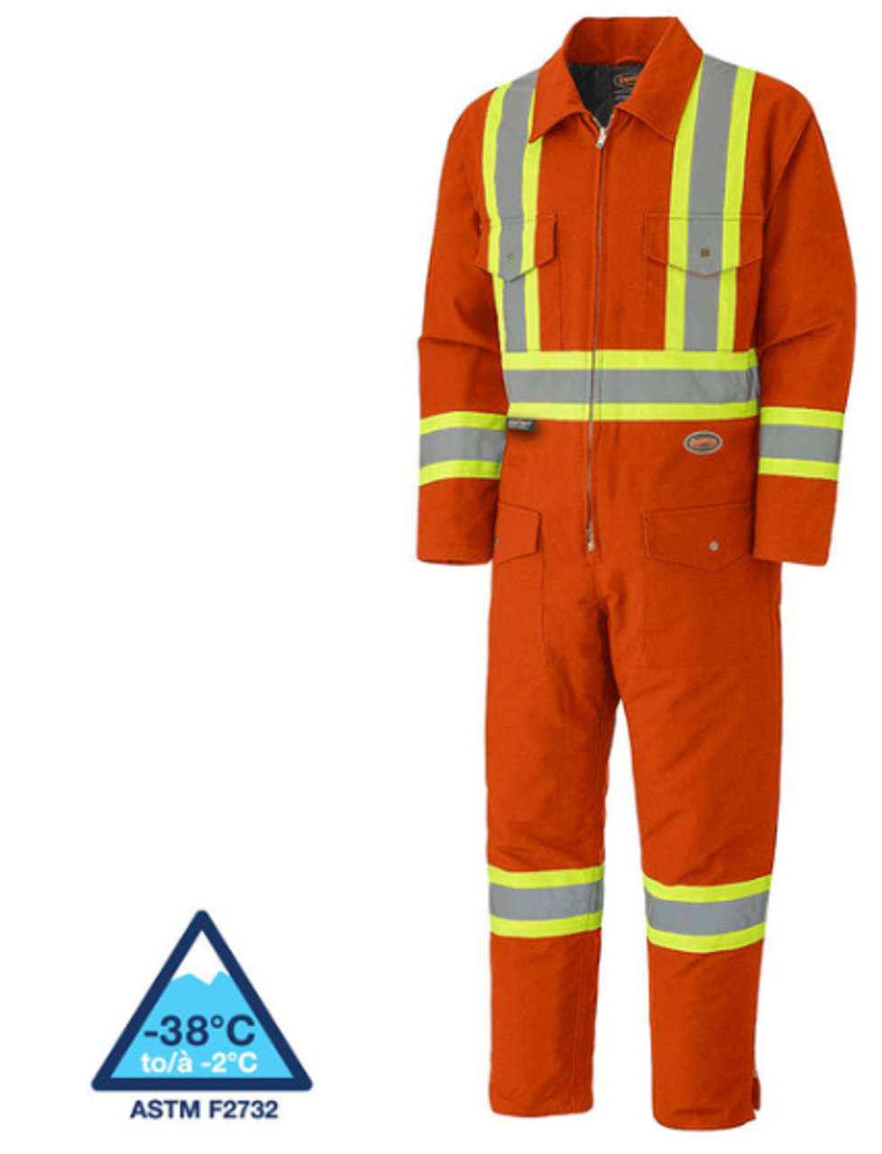 PIONEER 5540A QUILTED COTTON DUCK SAFETY COVERALL - ORANGE