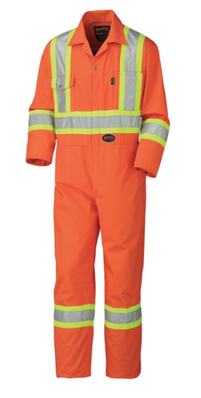 PIONEER 5514T INDUSTRIAL WASH SAFETY COVERALLS - HI-VIZ ORANGE (TALL)