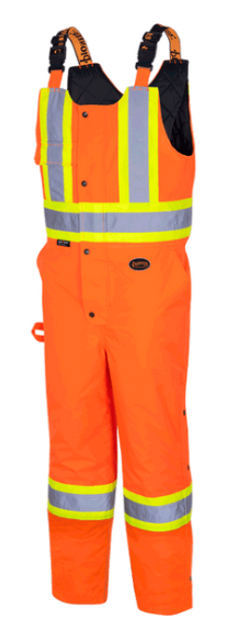 PIONEER 5040 WATERPROOF QUILTED SAFETY BIB OVERALL - HI-VIZ ORANGE