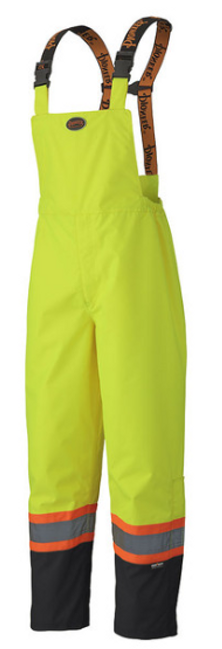 PIONEER 5405 WATERPROOF SAFETY BIB PANTS - HI-VIZ YELLOW/GREEN