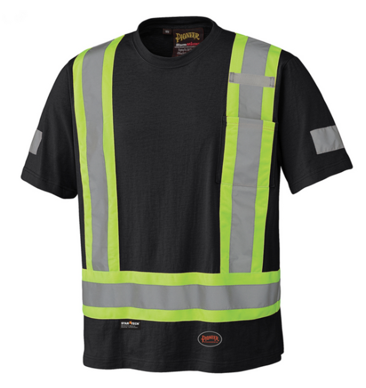 PIONEER 6976 100% COTTON SAFETY T-SHIRT - BLACK