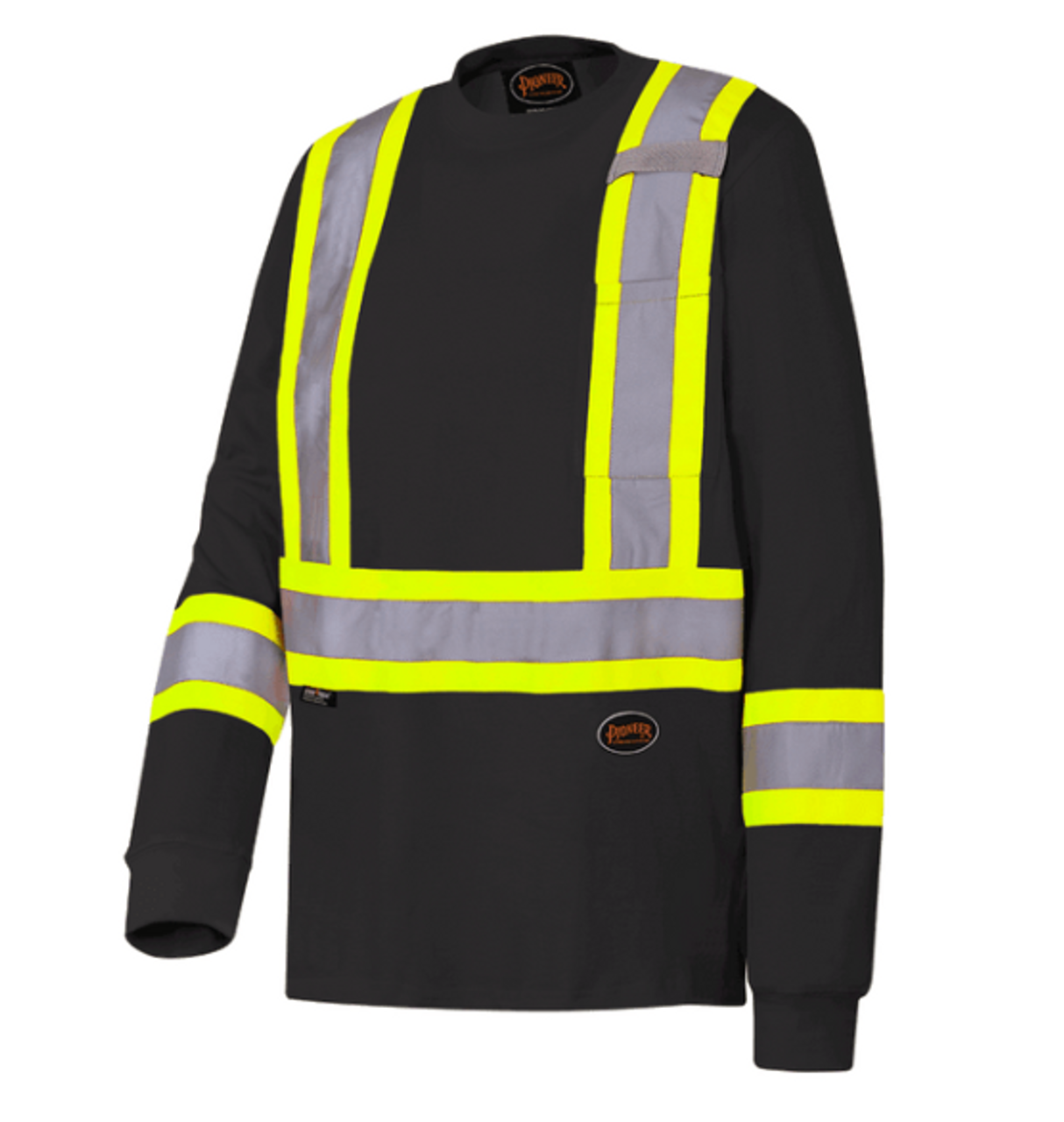 PIONEER 6983 COTTON LONG SLEEVED SAFETY SHIRT - BLACK