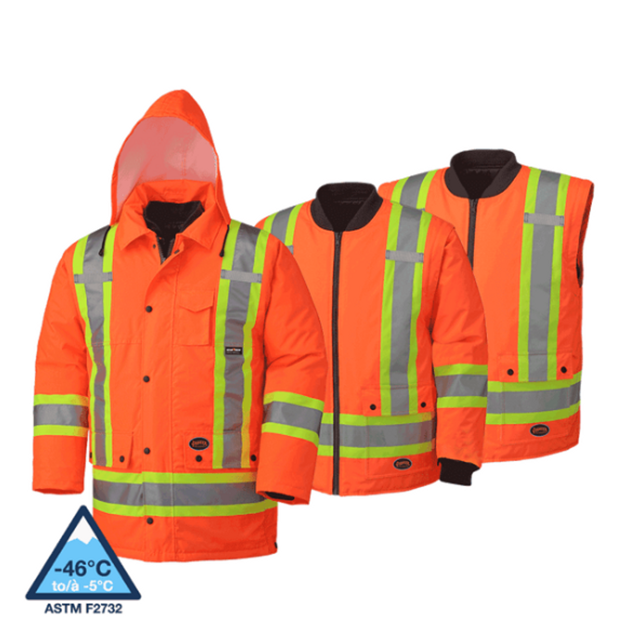 PIONEER 5020 WATERPROOF 7-IN-1 SAFETY PARKAS - HI-VIZ ORANGE