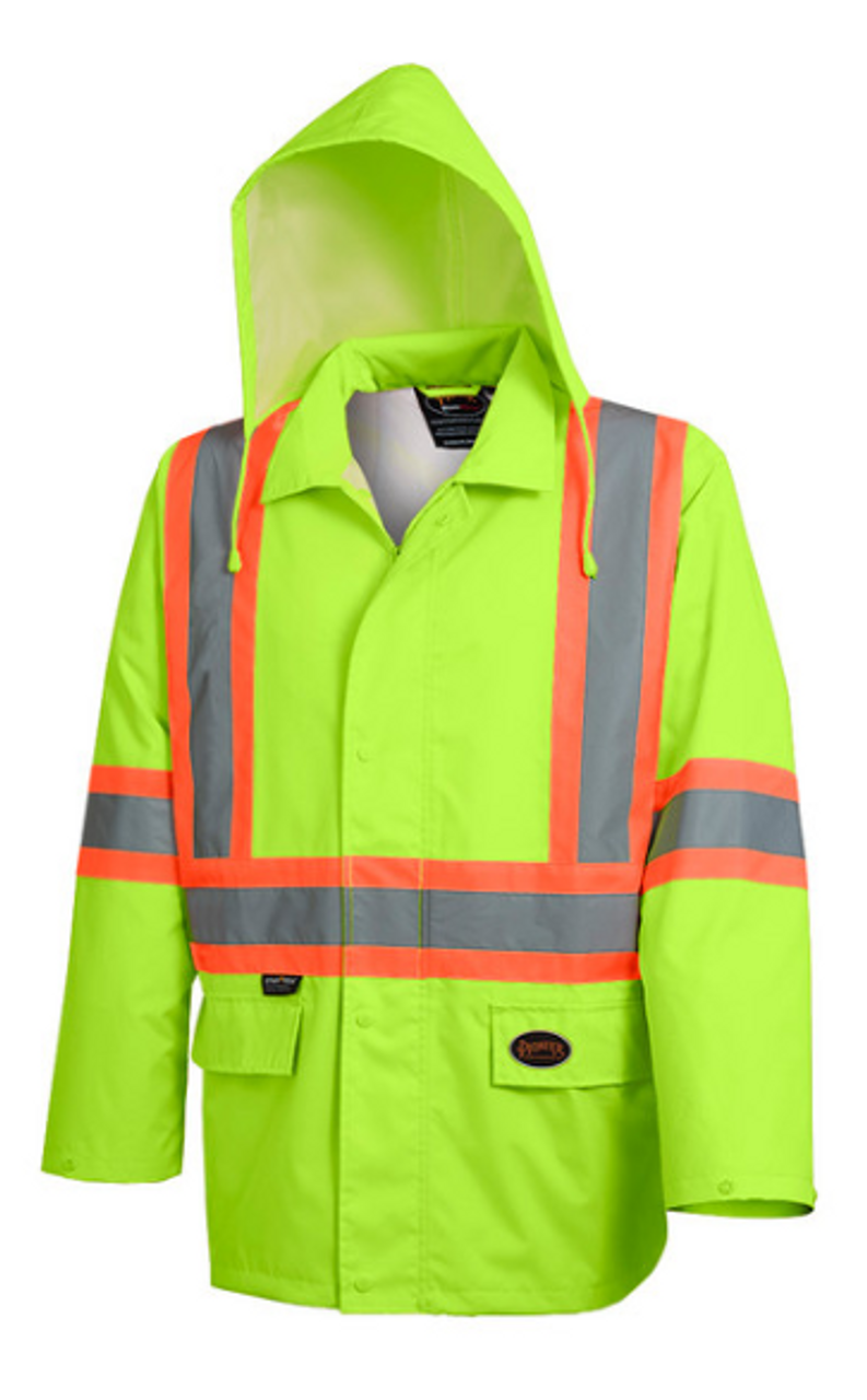 PIONEER 5628 "THE ROCK" WATERPROOF SAFETY JACKET - HI-VIZ YELLOW/GREEN