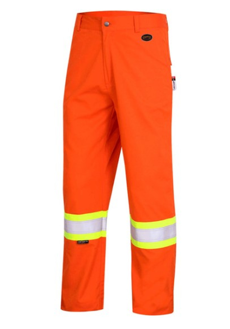 PIONEER 7763 FR-TECH® FLAME RESISTANT/ARC RATED 7 OZ SAFETY PANT - HI-VIZ ORANGE