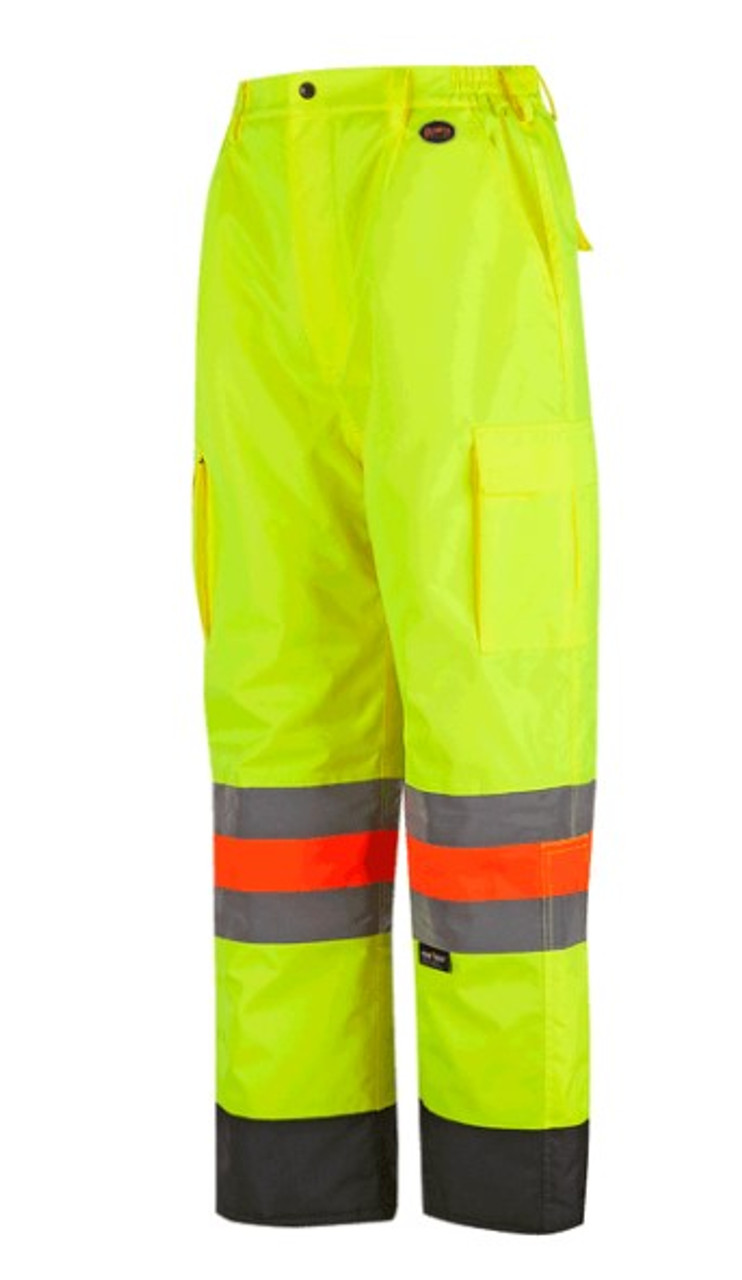 PIONEER 6041 QUEBEC WINTER INSULATED TRAFFIC CONTROL PANTS - HI-VIZ YELLOW