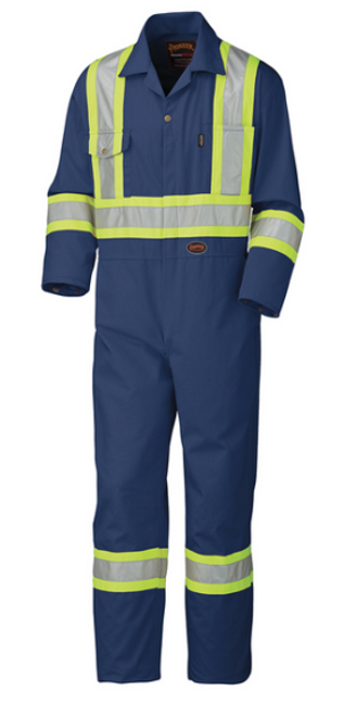 PIONEER 5516T SAFETY POLY/COTTON COVERALL - NAVY (TALL)