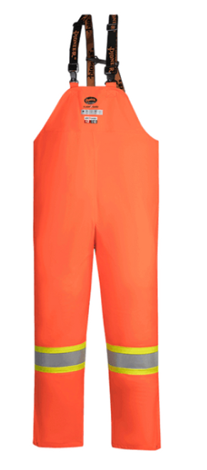 PIONEER 5882 FLAME RESISTANT/ARC RATED WATERPROOF BIB PANTS - HI-VIZ ORANGE