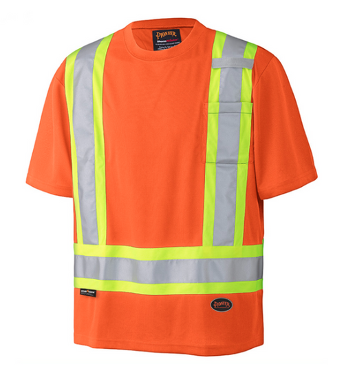 PIONEER 6990 BIRDSEYE SAFETY T-SHIRT - HI-VIZ ORANGE