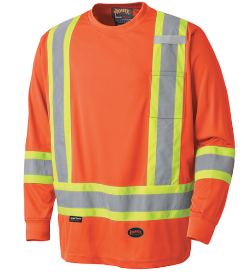 PIONEER 6995 SAFETY LONG-SLEEVE SHIRT - HI-VIZ ORANGE