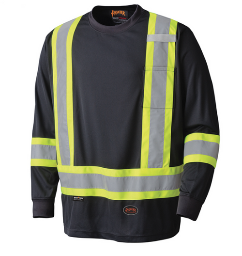 PIONEER 6997 BIRDSEYE SAFETY LONG SLEEVE SHIRT - BLACK