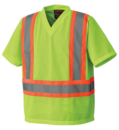 PIONEER 5993P SAFETY POLY MESH SHIRT - HI-VIZ YELLOW/GREEN