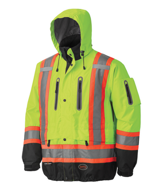 PIONEER 5201 WATERPROOF/BREATHABLE PREMIUM SAFETY JACKET - HI-VIZ YELLOW/GREEN