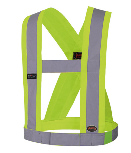 Pioneer 5492 Adjustable Safety Sash - Hi-Viz Yellow/Green