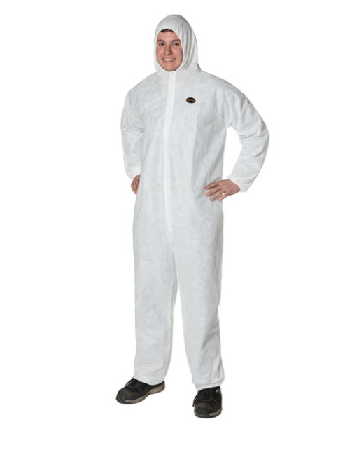 Pioneer 2045 Disposable SMS Coverall Zipper Front - White