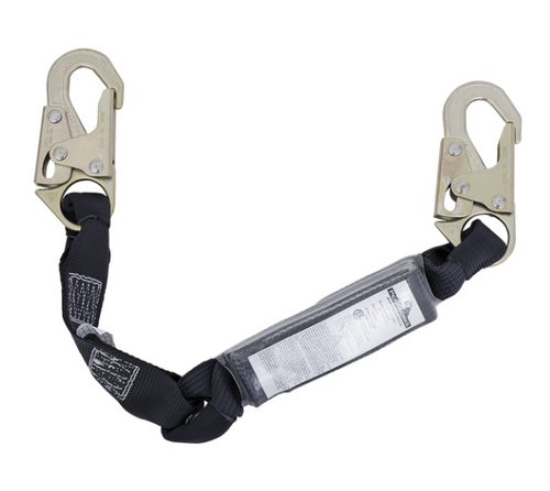 SA-5200-2.5 SHOCK ABSORBING LANYARD (110 - 220LB CAPACITY) - SP - SINGLE LEG SNAP HOOKS - 2.5' (0.8M)