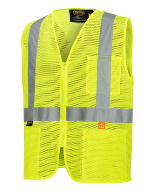 PIONEER 6944 FR MESH SAFETY VEST WITH 2" TAPE - HI-VIZ YELLOW