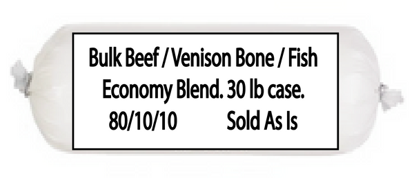 Bulk Beef / Venison Bone / Fish - Economy Blend. 30 lb case.