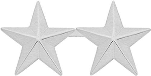 2 Stars Collar Pin - Large 2"