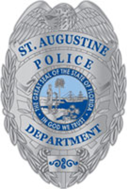 St. Augustine Police Silver Badge Plaque (All sizes)