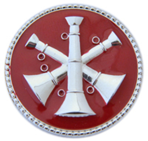 3 - Crossed Bugle (Nickel-Red)