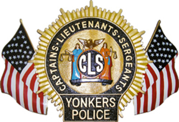 Yonkers Police CLS Badge Plaque with Flags (All sizes)
