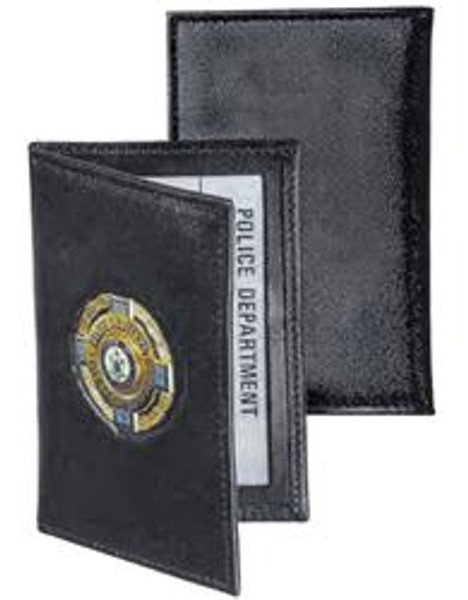 Dress Leather Outside Mount Double ID Badge Case