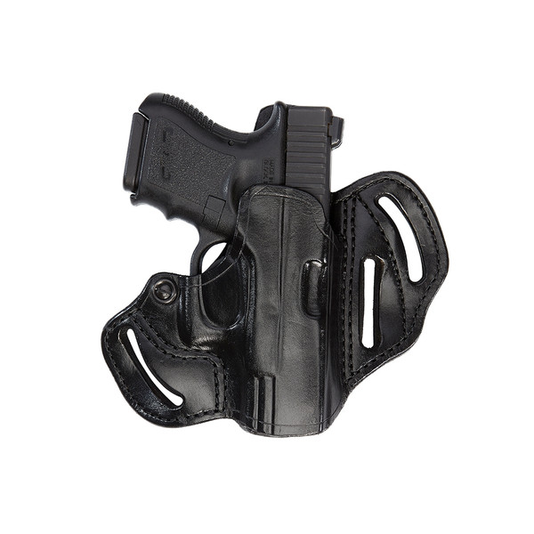 Classic 3 Slot Open Top Adjustable Cant Leather Pancake Holster 