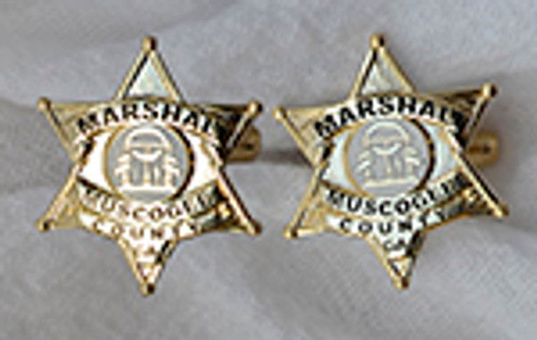 MUSCOGEE COUNTY GEORGIA MARSHALS BADGE CUFFLINKS