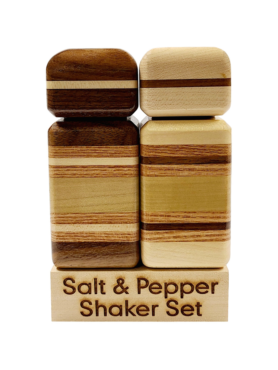 Maple Wood Salt and Pepper Shaker Set, Hand Turned Salt and Pepper