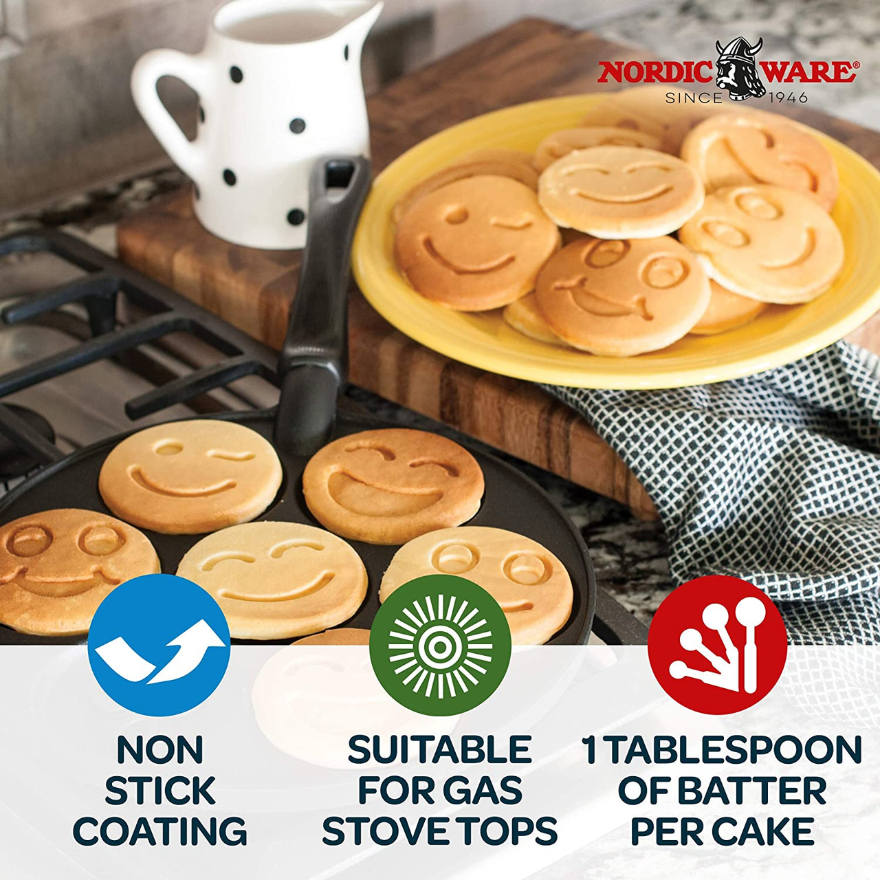 Nordic Ware Smiley Face Pancake Pan - Thumbnail 5