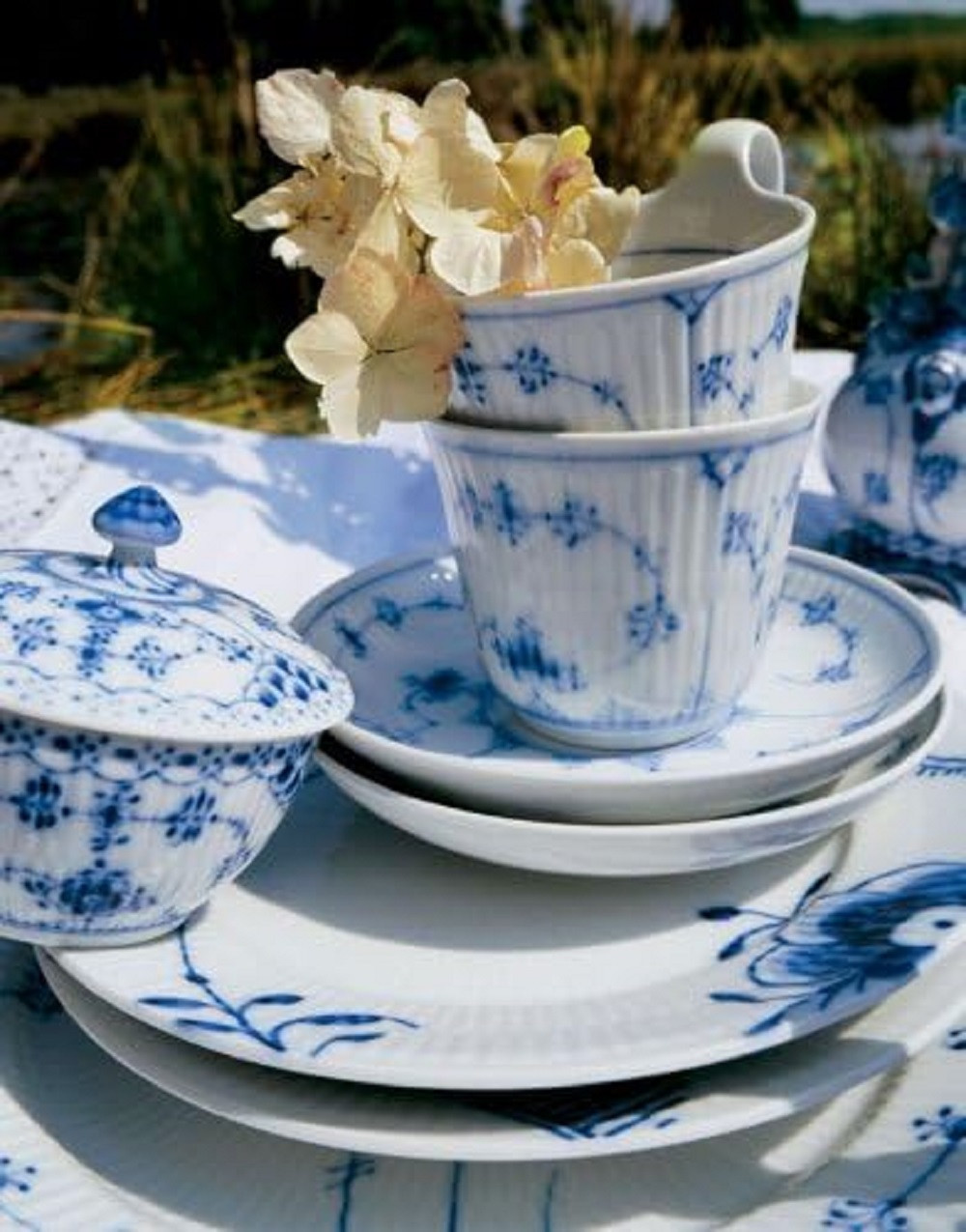 Royal Copenhagen Blue Fluted Plain Candle Holder - Thumbnail 3