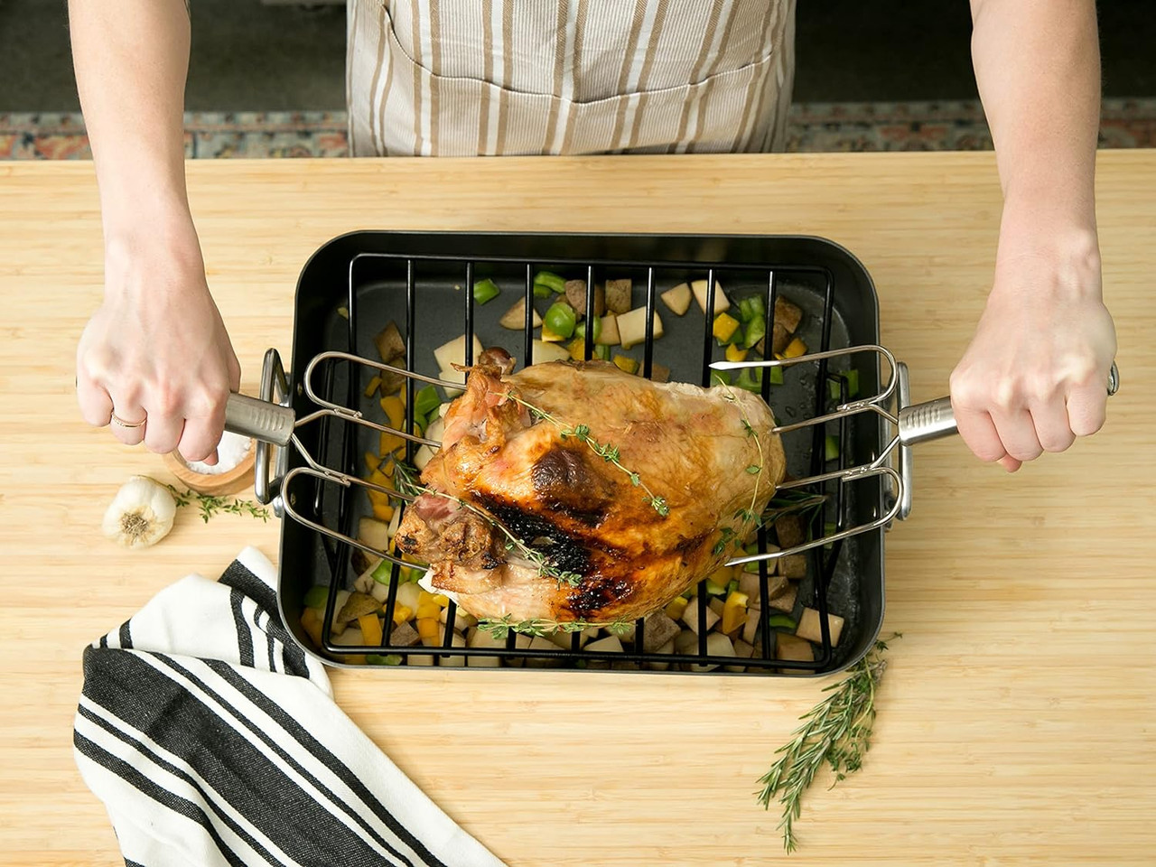 RSVP Endurance Stainless Steel Turkey Lifters - Thumbnail 2