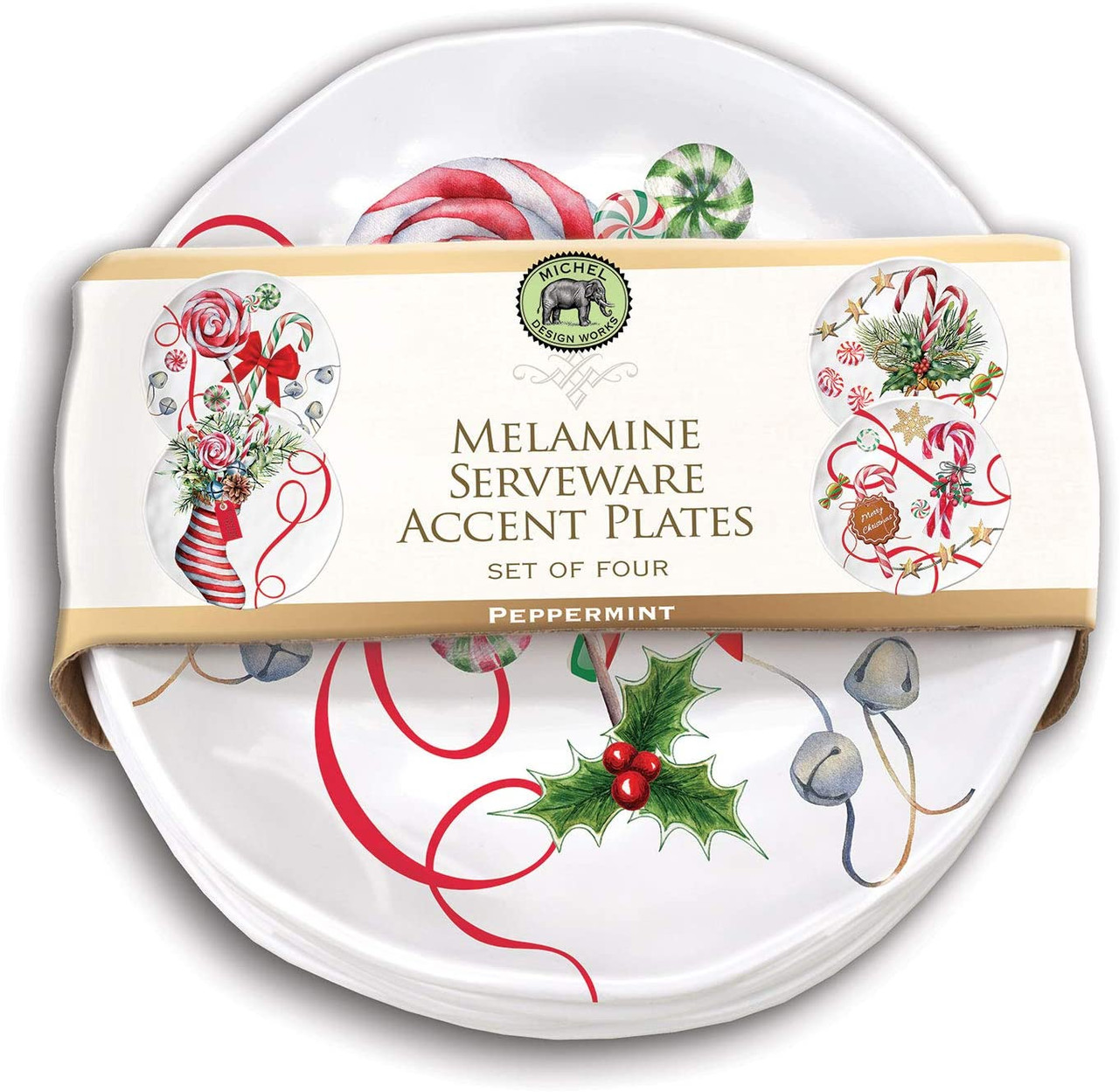Michel Design Works Peppermint Melamine Accent Plate - Thumbnail 4