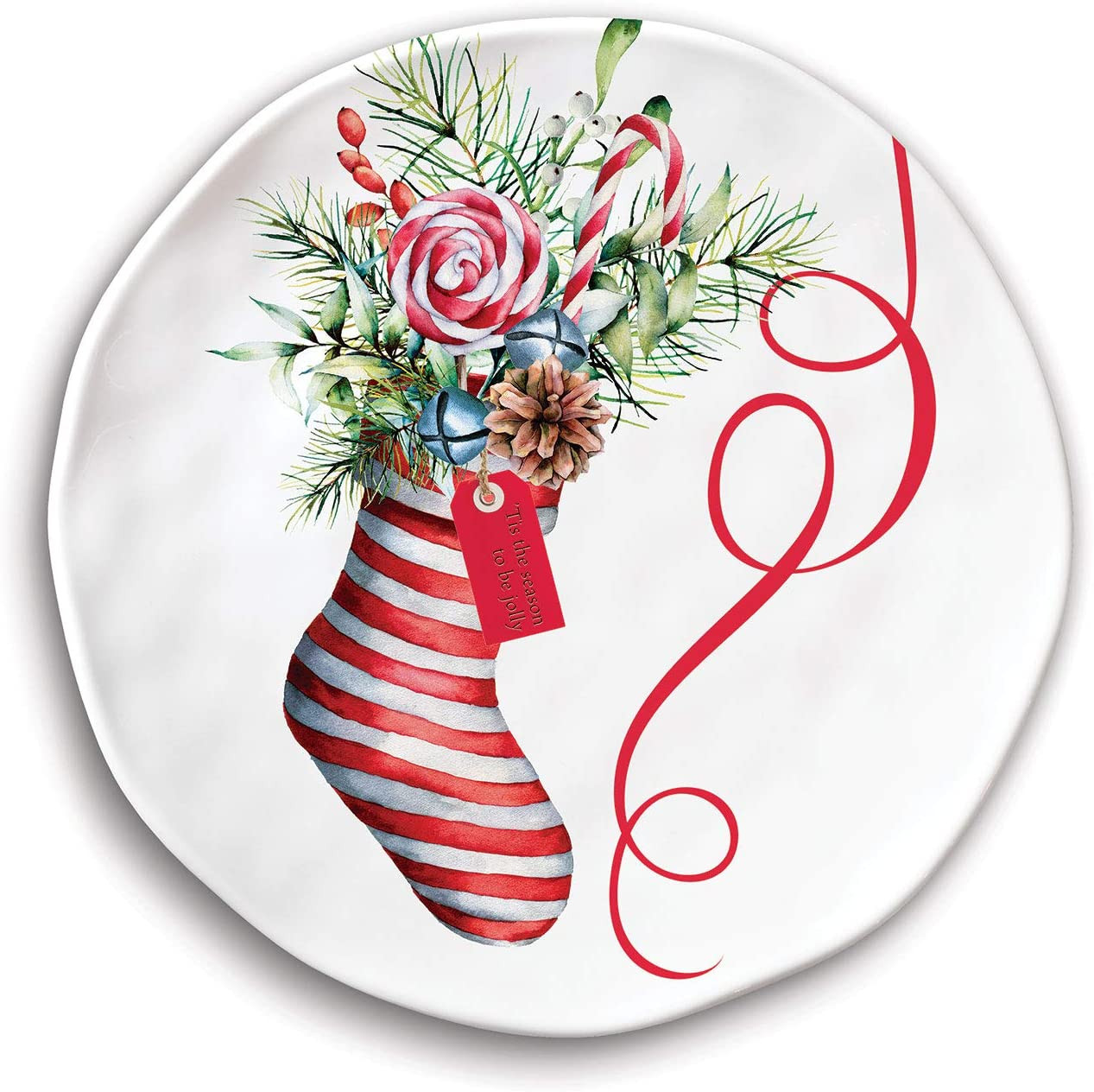 Michel Design Works Peppermint Melamine Accent Plate - Thumbnail 2