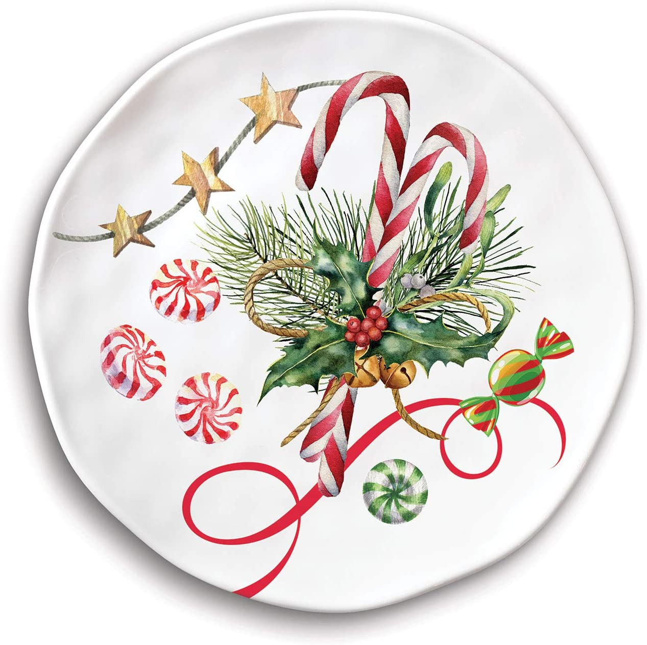 Peppermint Melamine Serveware Accent Plate Set - Thumbnail 3