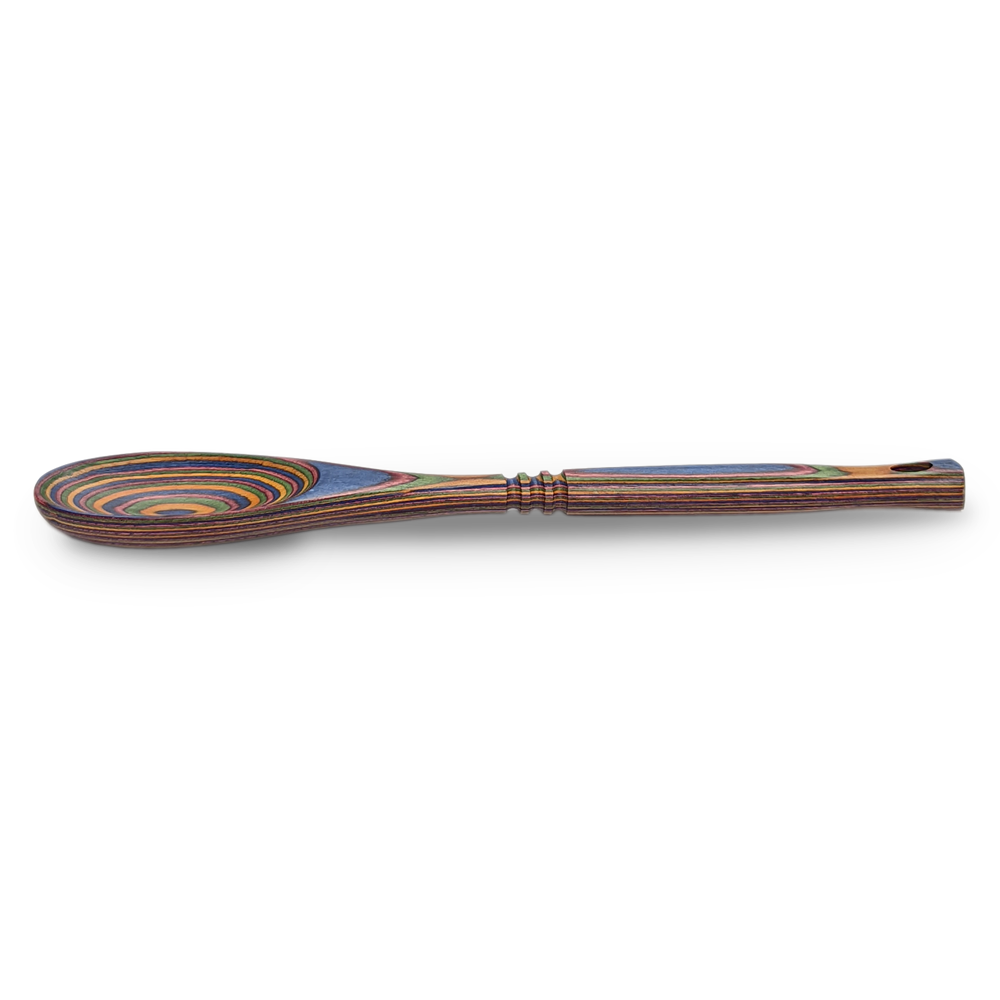 Island Bamboo 12” Pakkawood Spoon, Rainbow - Thumbnail 2