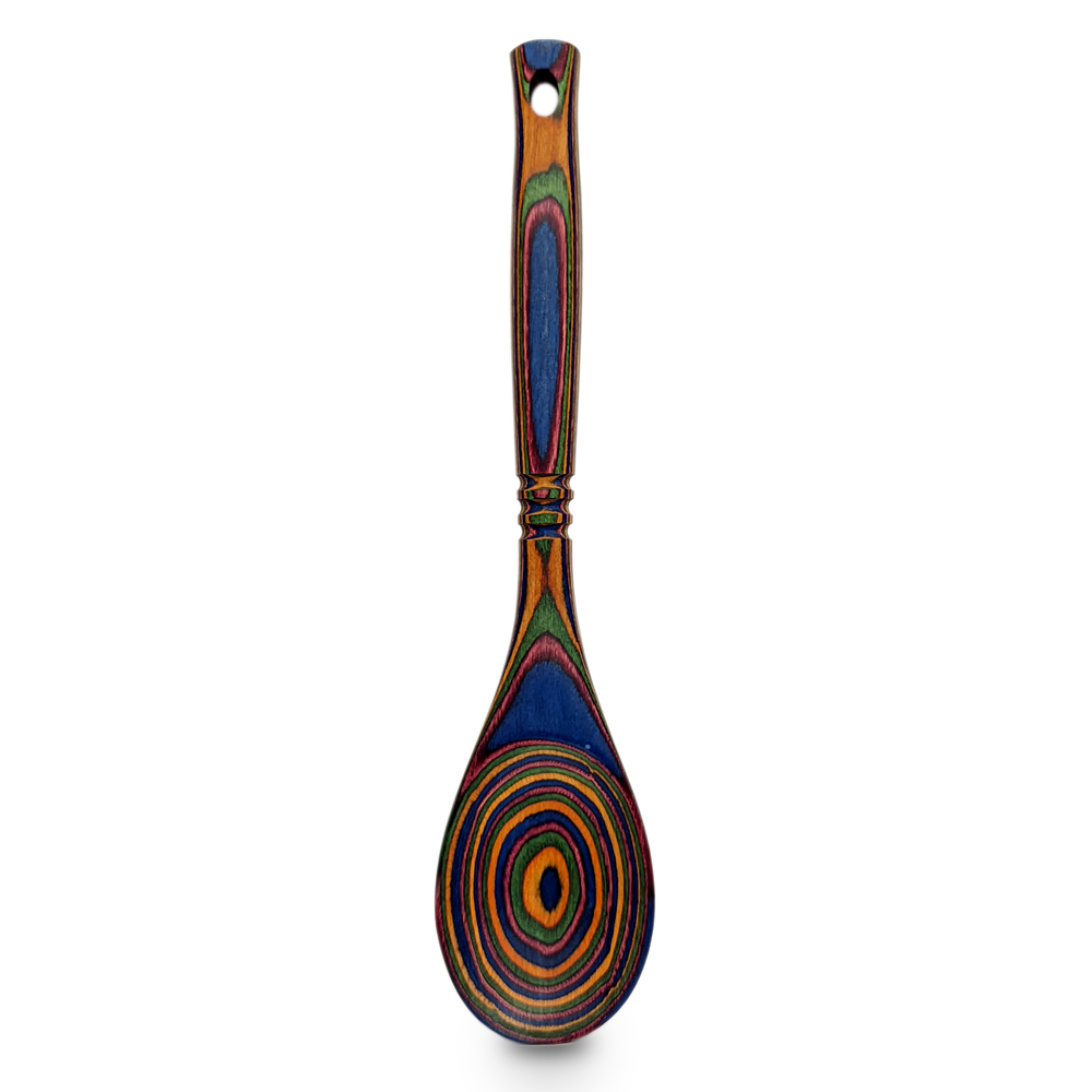Island Bamboo 12” Pakkawood Spoon, Rainbow - Thumbnail 3