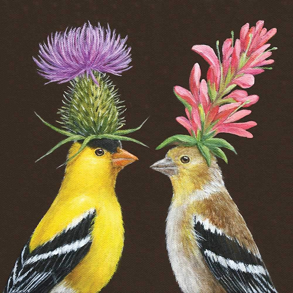 Goldfinch Couple Paper Napkins - Thumbnail 5