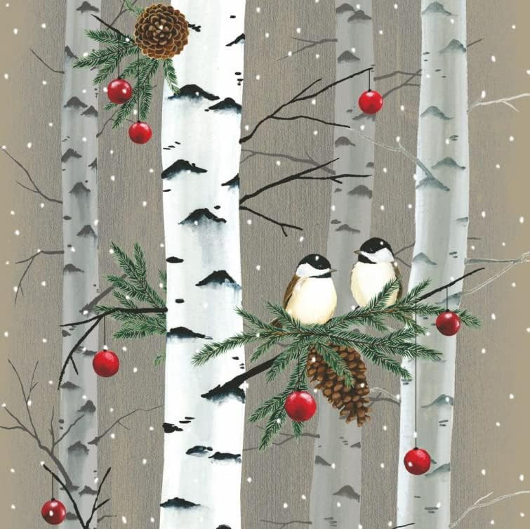 Paperproducts Design Beverage Napkins, Birch & Birds