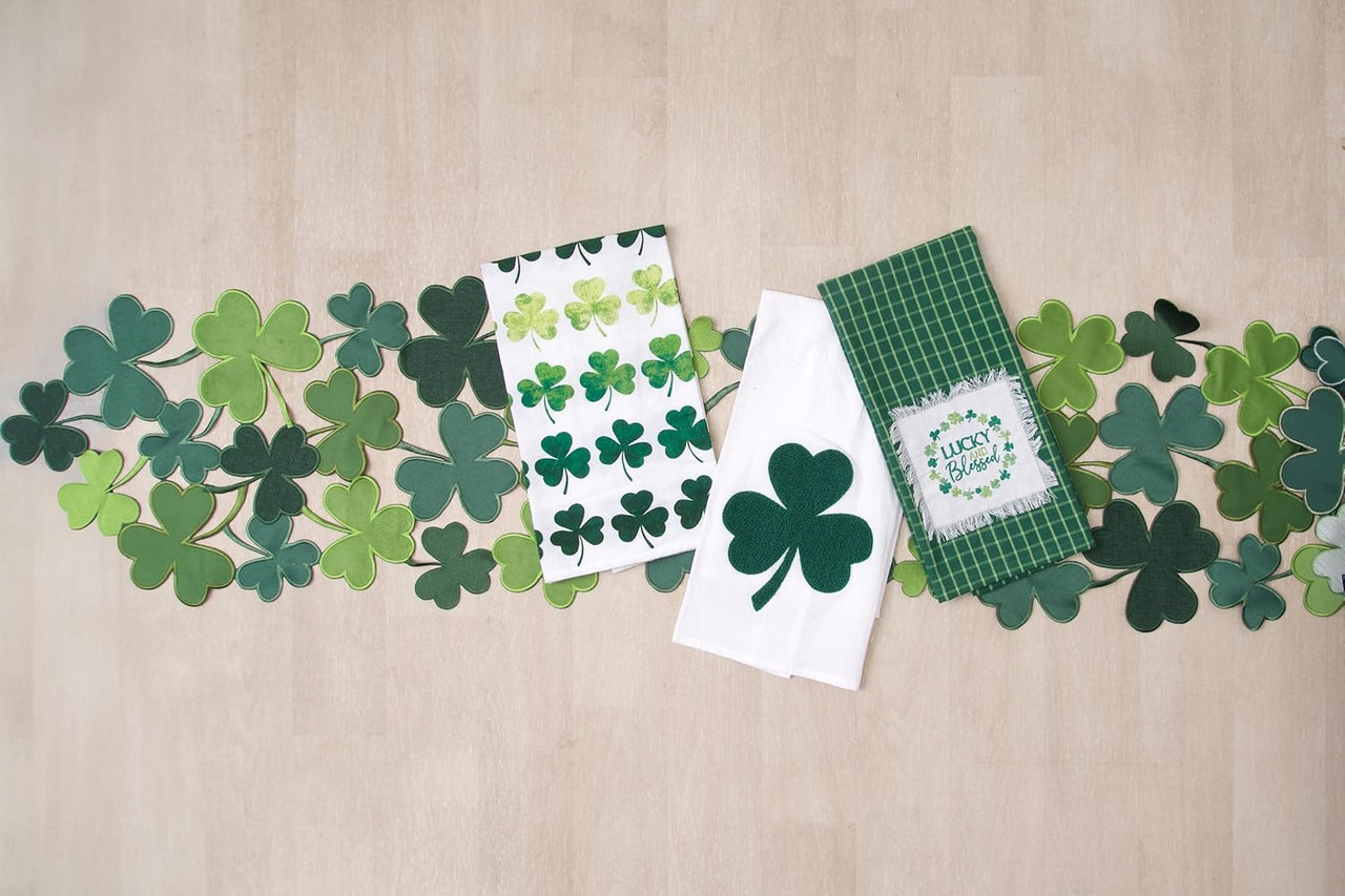 C&F Home Watercolor Clovers Kitchen Towel - Thumbnail 2