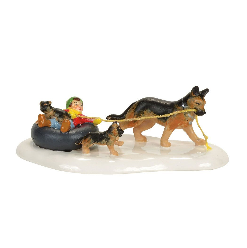 Department 56 Snow Village Inner Tube Sled Dog Race