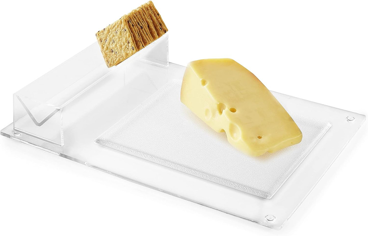 Huang Acrylic Clear Cheese & Cracker Tray Set - Thumbnail 2
