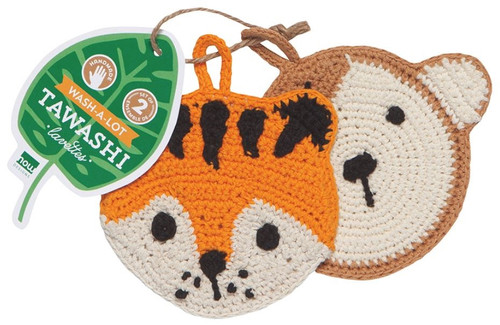 Now Designs Wash-A-Lot Tawashis Tessa Tiger & Molly Monkey