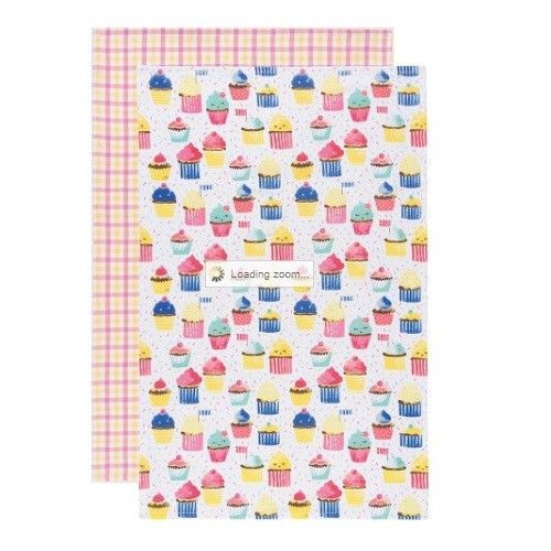 Now Designs Printed Kitchen Towel, Cupcakes - Set of 2 (2232055)