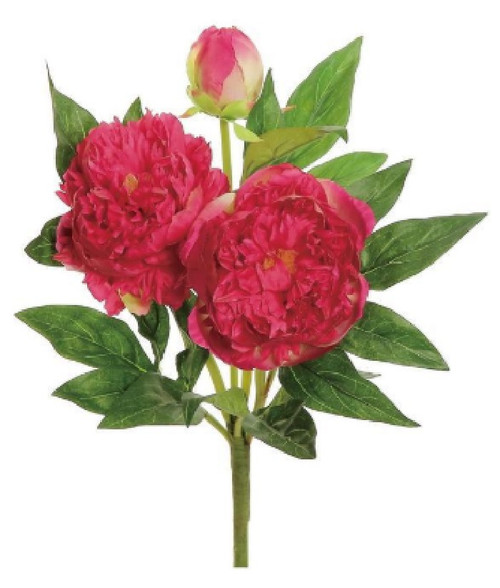 Select Artificials Peony Bush X2 with Bud, 13"; 4" Bloom, Beauty (3626-BT)