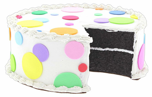 Just Dough It Replica Sliced Chocolate Cake With Polka Dots, 10" (W0335A-1)